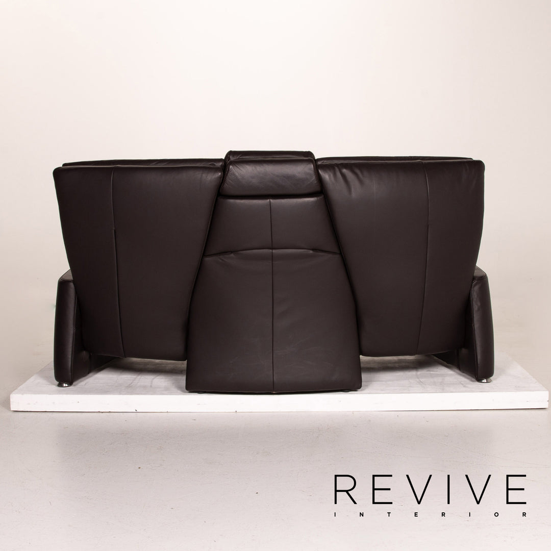 Himolla trapeze leather sofa brown dark brown three-seater function relax function couch #14359