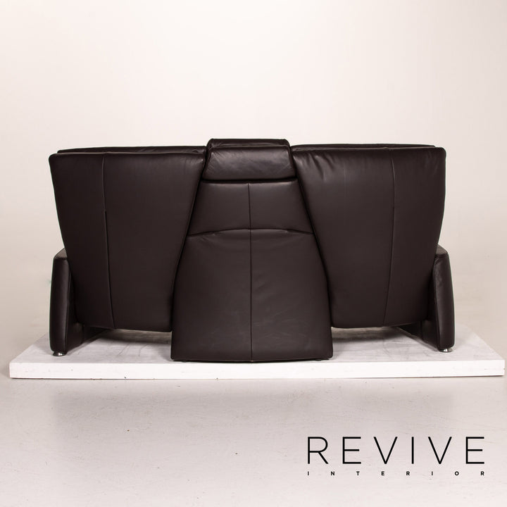 Himolla trapeze leather sofa brown dark brown three-seater function relax function couch #14359