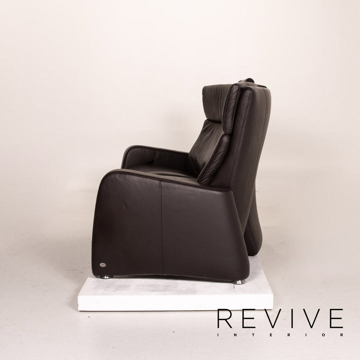 Himolla trapeze leather sofa brown dark brown three-seater function relax function couch #14359