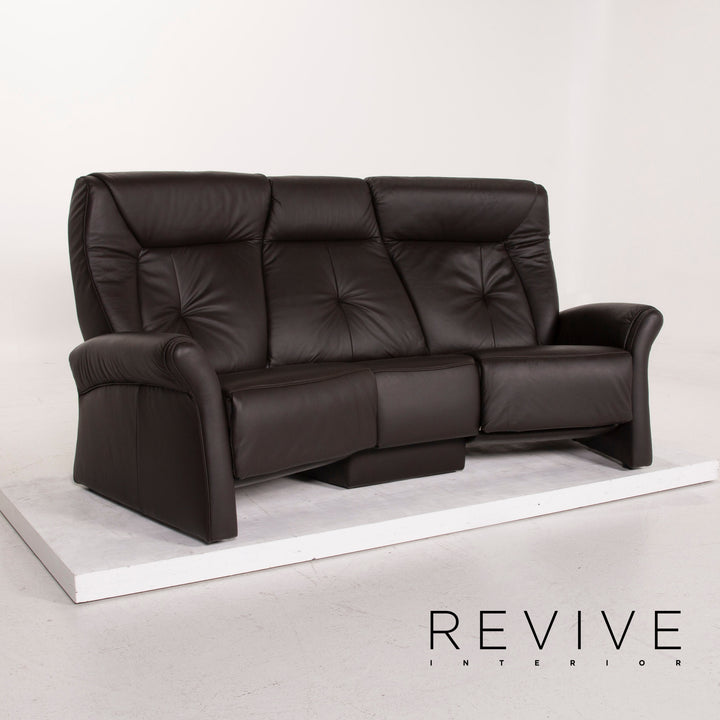 Himolla trapeze leather sofa dark brown three-seater home cinema relax function #15358