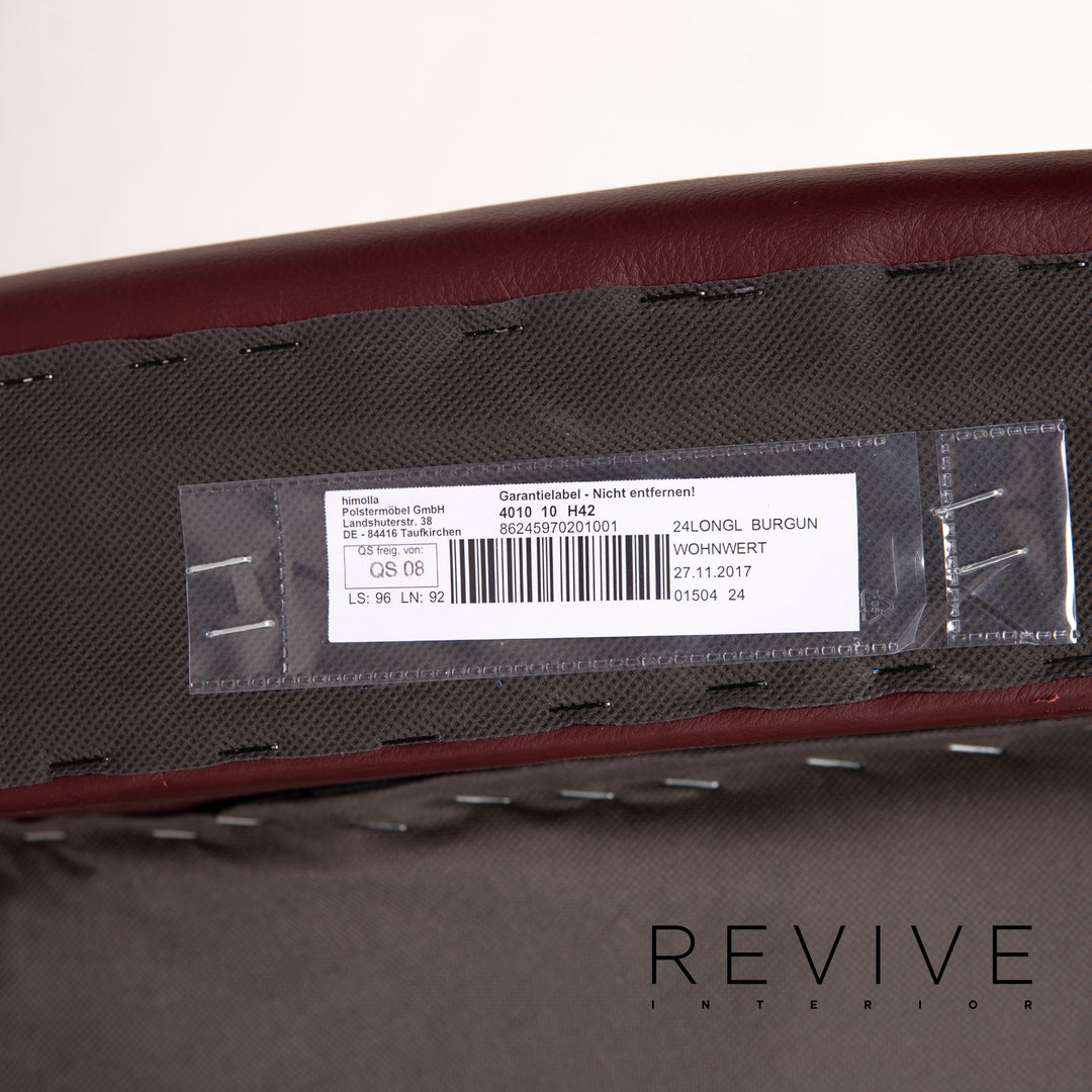 Himolla trapeze leather sofa set electric wine red red 1x three-seater 1x two-seater function relax function home cinema #14141