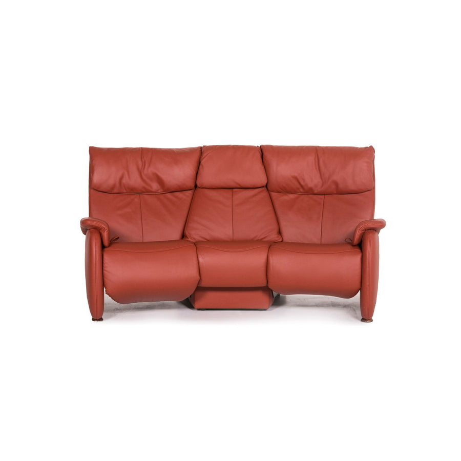Himolla Trapez Leder Sofa Orange Dreisitzer Relaxfunktion Funktion Couch #12459