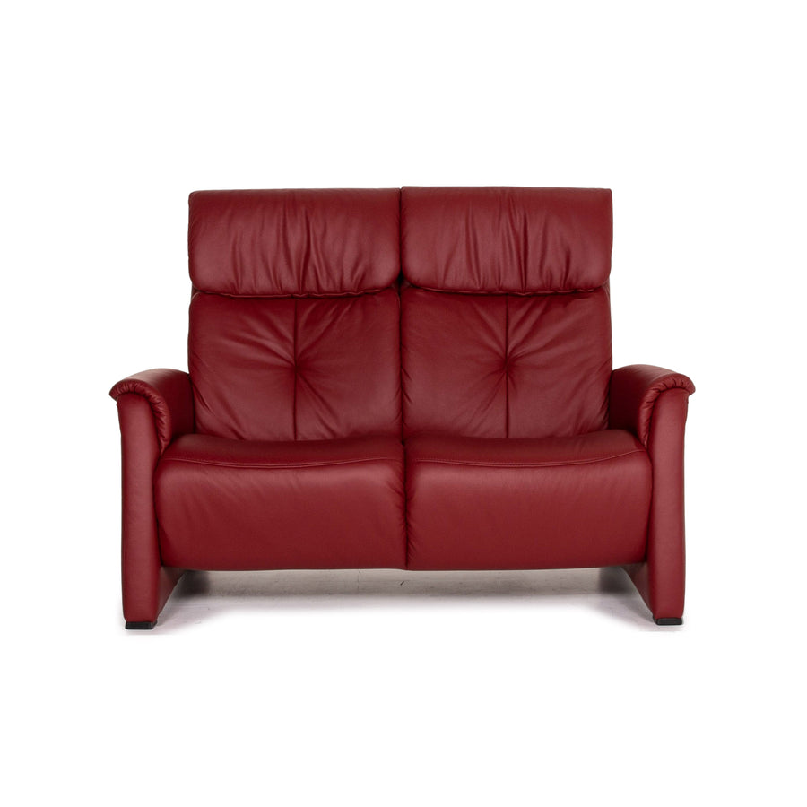 Himolla Trapeze Leather Sofa Red Dark Red Couch Home Theater Sofa #15394