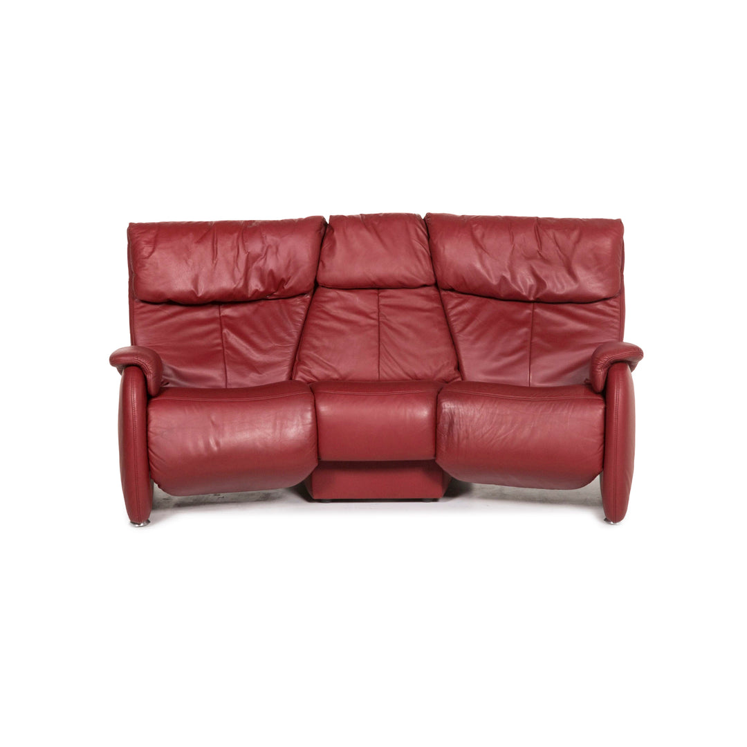 Himolla Trapez Leder Sofa Rot Heimkinosofa Relaxfunktion Funktion Couch #12956