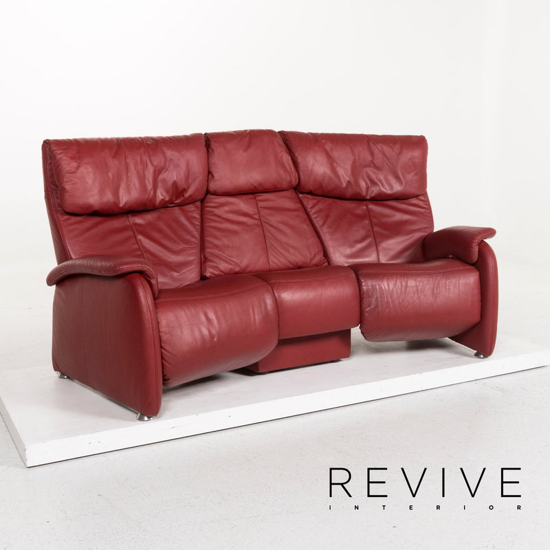 Himolla Trapez Leder Sofa Rot Heimkinosofa Relaxfunktion Funktion Couch 