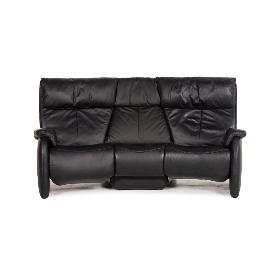 Himolla Trapez Leder Sofa Schwarz Dreisitzer Funktion Relaxfunktion Couch #12733