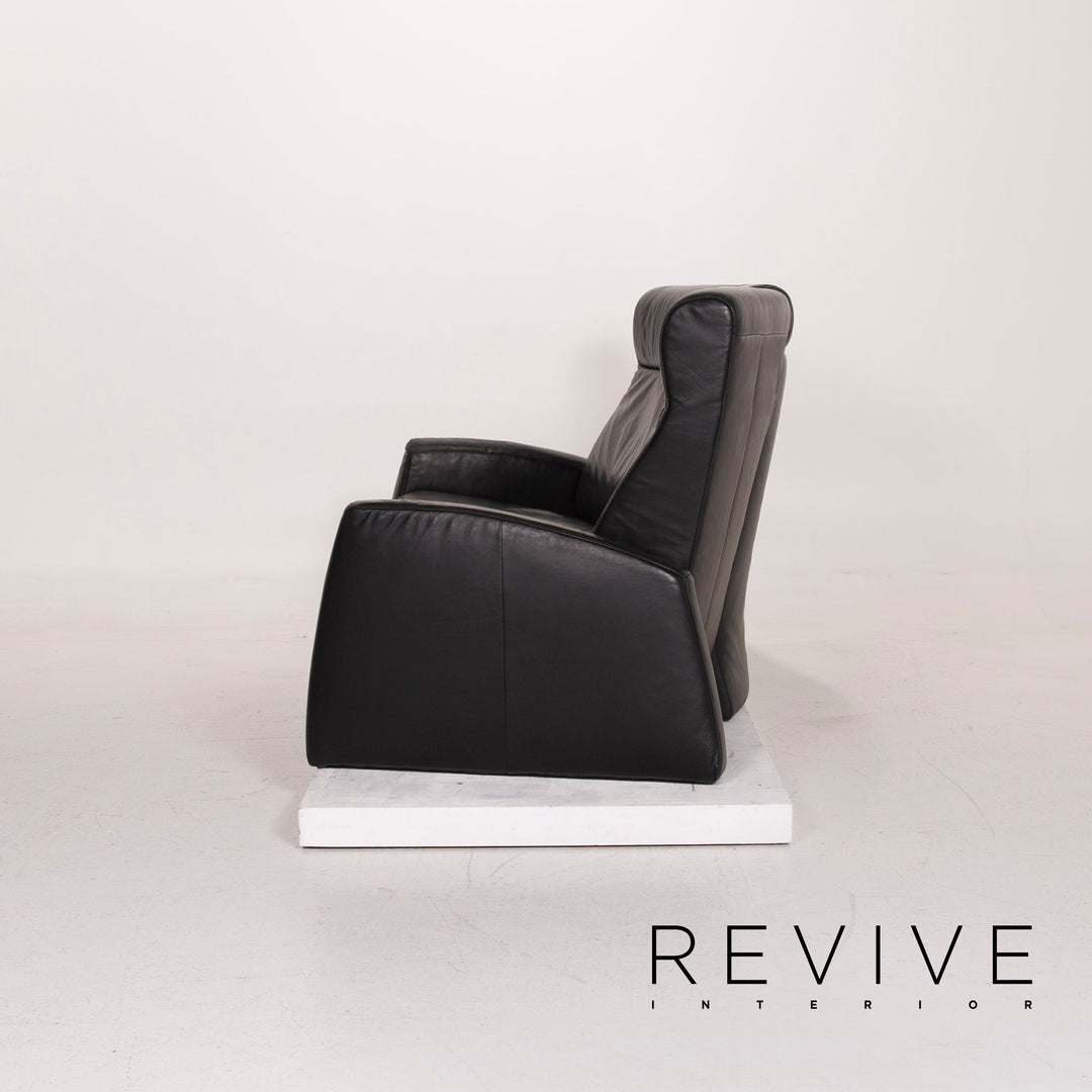 Himolla trapeze leather sofa black three-seater home cinema relax function #15130