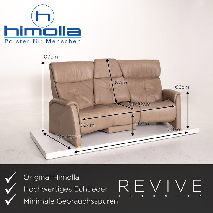 Himolla trapeze leather sofa taupe grey-beige three-seater function relax function home cinema couch #15319