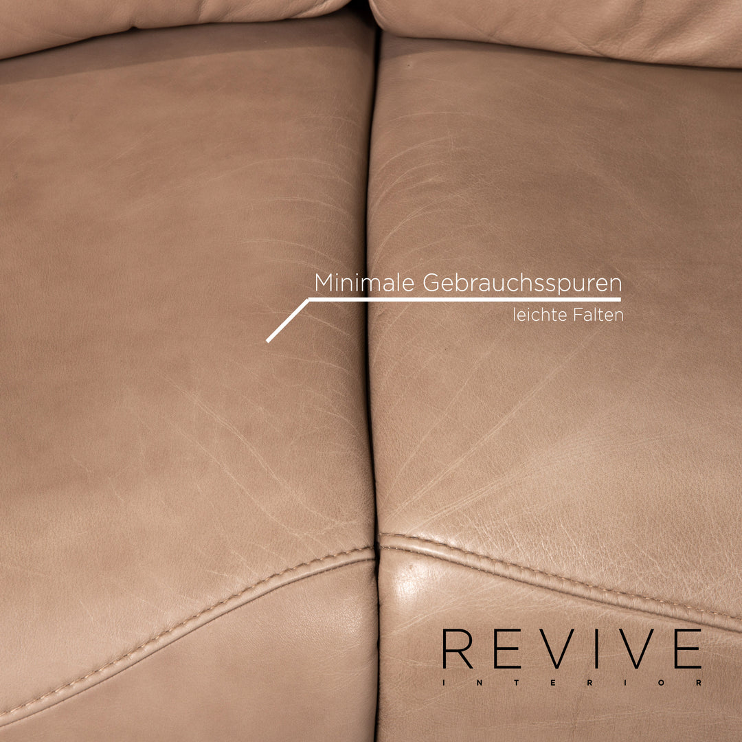 Himolla trapeze leather sofa taupe grey-beige three-seater function relax function home cinema couch #15319