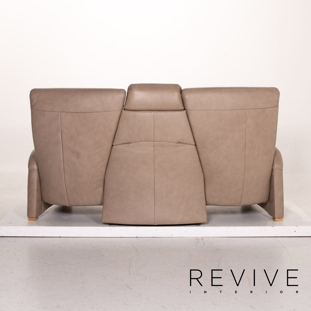 Himolla trapeze leather sofa taupe grey-beige three-seater function relax function home cinema couch #15319