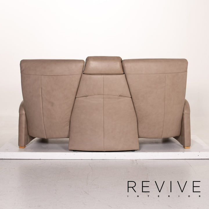 Himolla trapeze leather sofa taupe grey-beige three-seater function relax function home cinema couch #15319