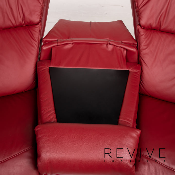 Himolla Trapez Sofa Garnitur Rot Dunkelrot Relaxfunktion Funktion Heimkinosofa 1x Dreisitzer 1x Zweisitzer #15673