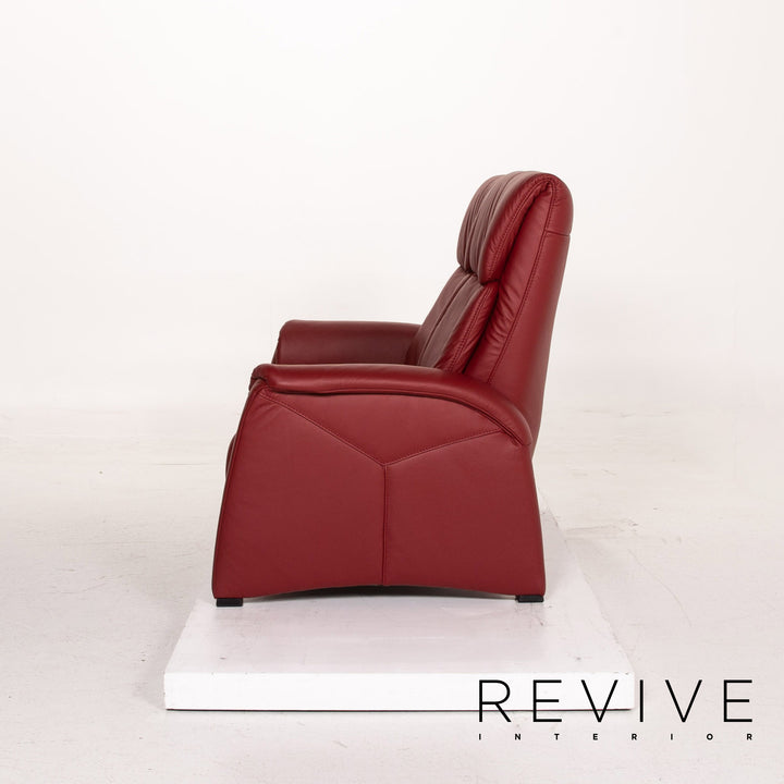 Himolla Trapez Sofa Garnitur Rot Dunkelrot Relaxfunktion Funktion Heimkinosofa 1x Dreisitzer 1x Zweisitzer #15673