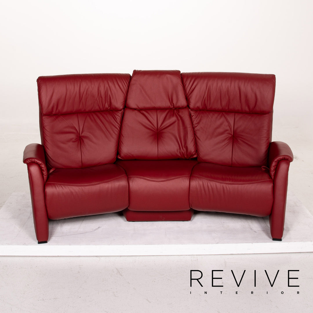 Himolla Trapez Sofa Garnitur Rot Dunkelrot Relaxfunktion Funktion Heimkinosofa 1x Dreisitzer 1x Zweisitzer #15673