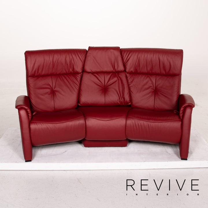 Himolla Trapez Sofa Garnitur Rot Dunkelrot Relaxfunktion Funktion Heimkinosofa 1x Dreisitzer 1x Zweisitzer #15673
