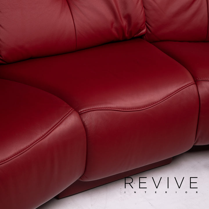 Himolla Trapez Sofa Garnitur Rot Dunkelrot Relaxfunktion Funktion Heimkinosofa 1x Dreisitzer 1x Zweisitzer #15673
