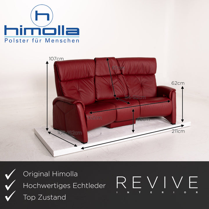 Himolla Trapez Sofa Garnitur Rot Dunkelrot Relaxfunktion Funktion Heimkinosofa 1x Dreisitzer 1x Zweisitzer #15673