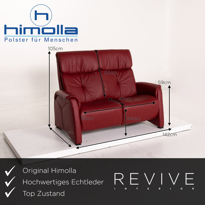 Himolla Trapez Sofa Garnitur Rot Dunkelrot Relaxfunktion Funktion Heimkinosofa 1x Dreisitzer 1x Zweisitzer #15673