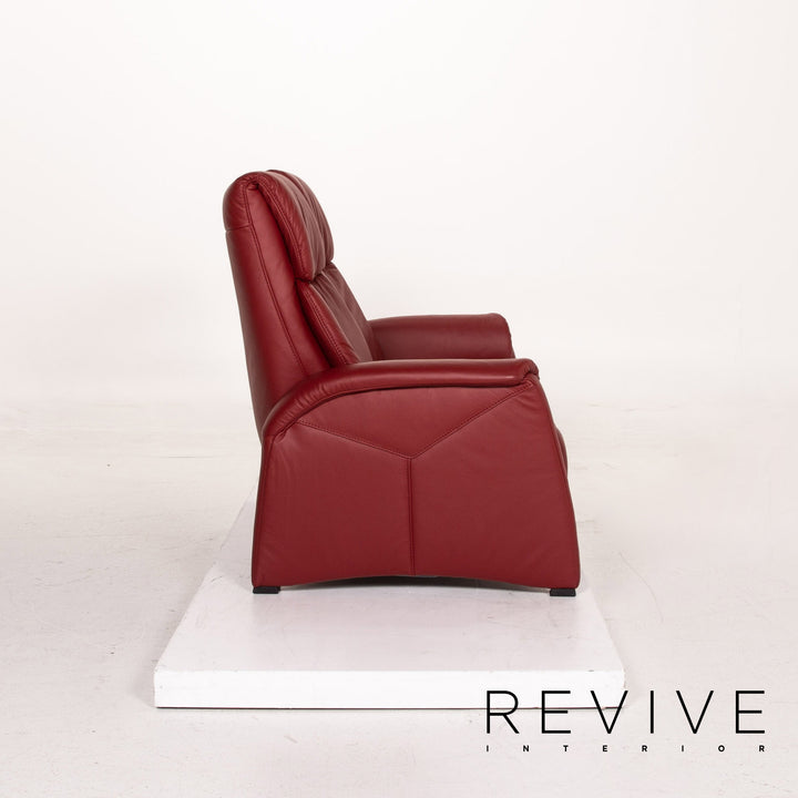 Himolla Trapez Sofa Garnitur Rot Dunkelrot Relaxfunktion Funktion Heimkinosofa 1x Dreisitzer 1x Zweisitzer #15673