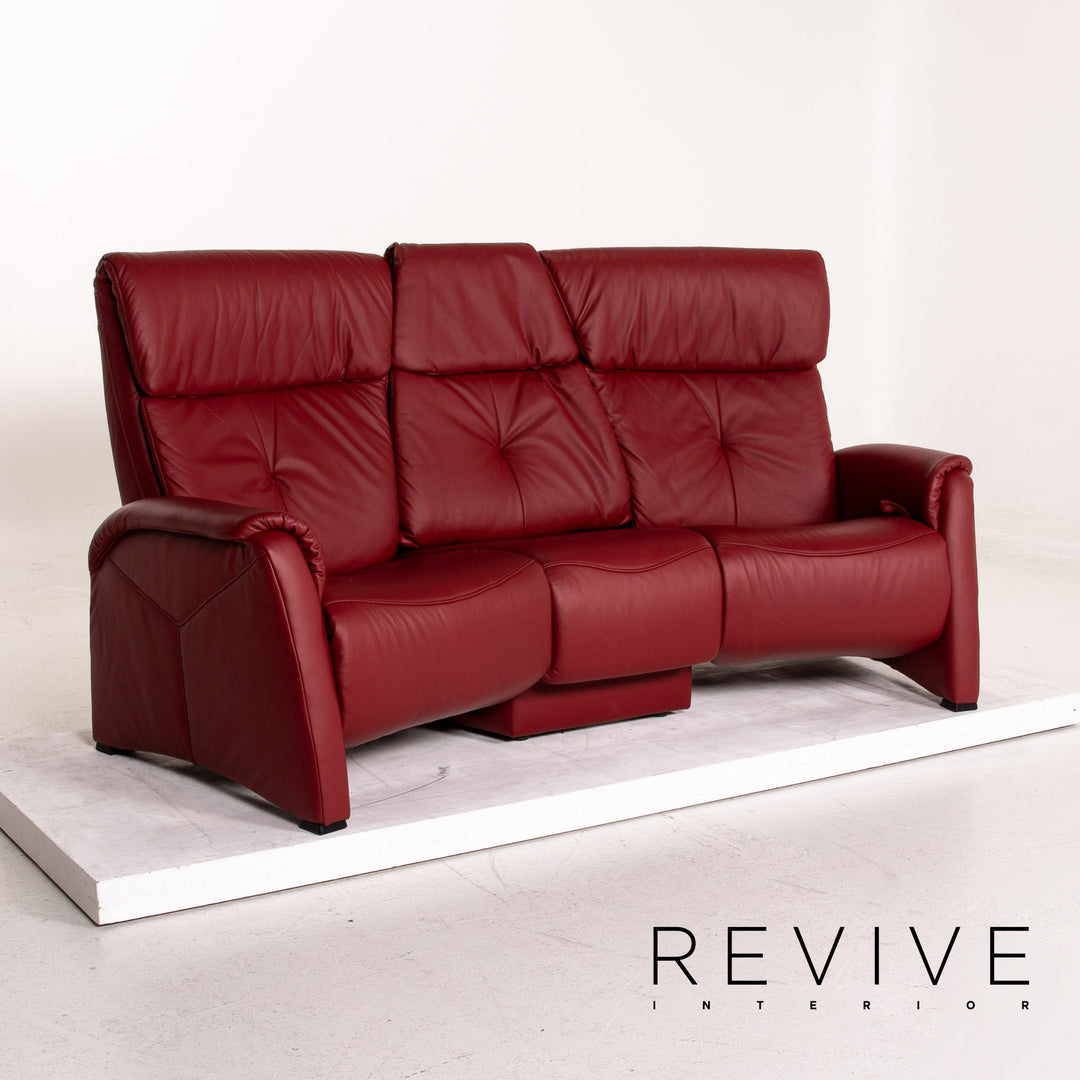 Himolla Trapez Sofa Garnitur Rot Dunkelrot Relaxfunktion Funktion Heimkinosofa 1x Dreisitzer 1x Zweisitzer #15673