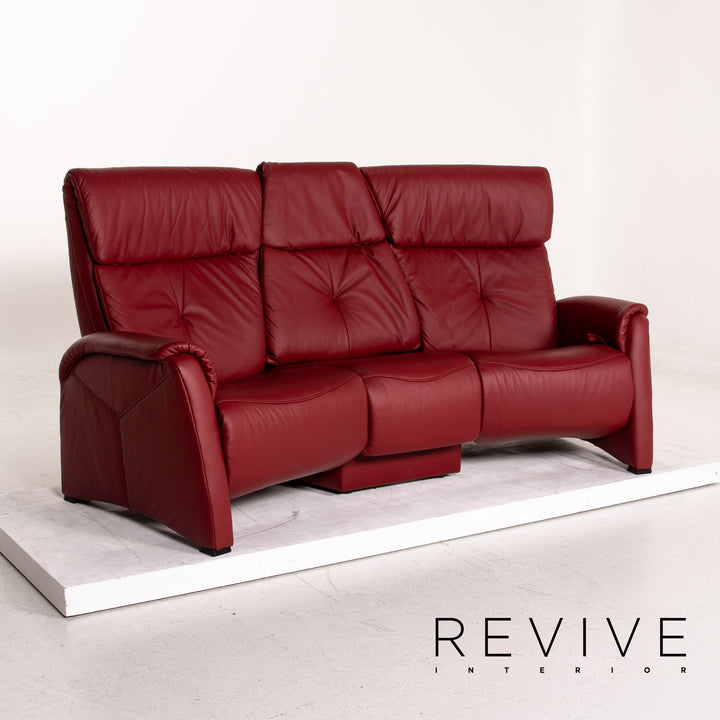 Himolla Trapez Sofa Garnitur Rot Dunkelrot Relaxfunktion Funktion Heimkinosofa 1x Dreisitzer 1x Zweisitzer #15673