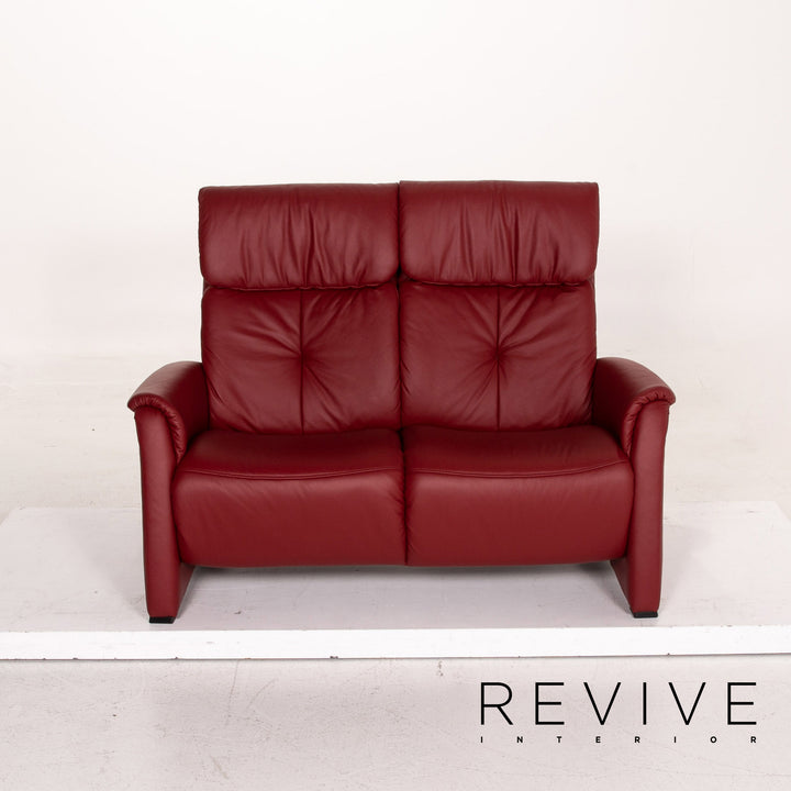 Himolla Trapez Sofa Garnitur Rot Dunkelrot Relaxfunktion Funktion Heimkinosofa 1x Dreisitzer 1x Zweisitzer #15673