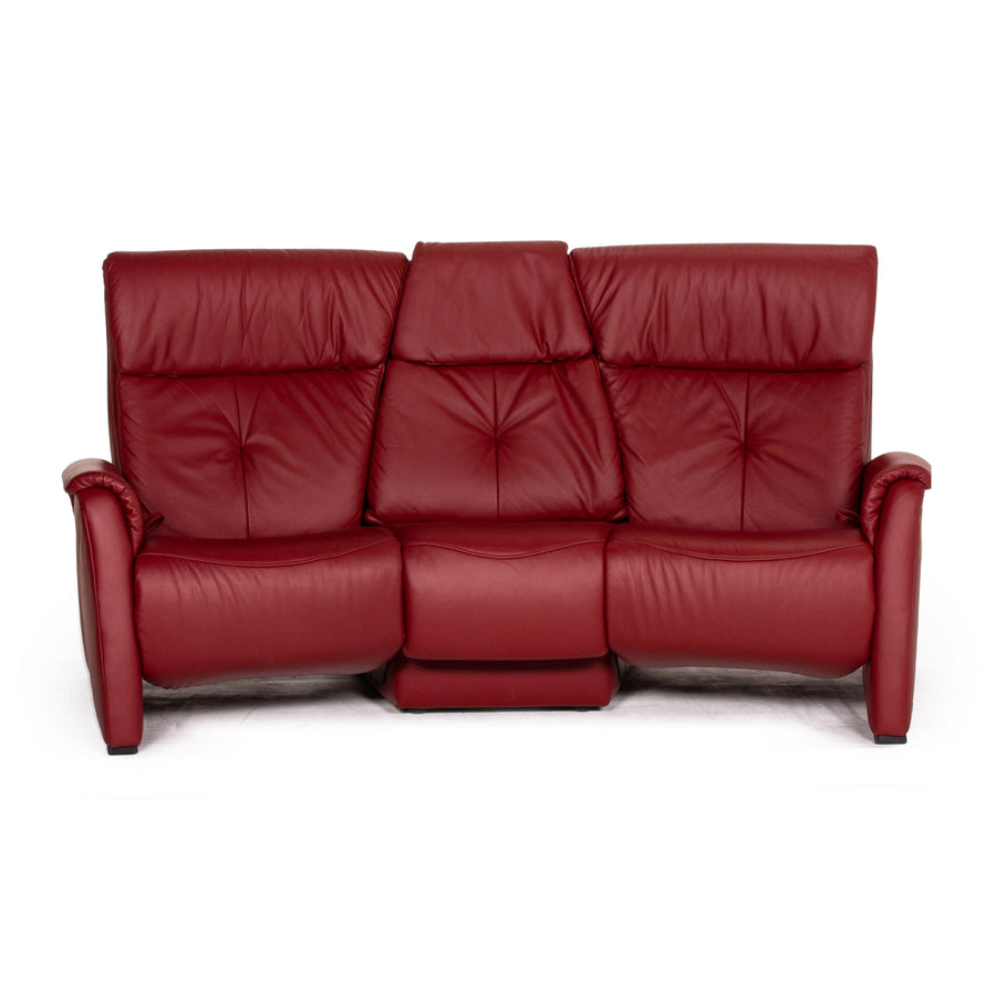 Himolla Trapeze Sofa Red Dark Red Relaxation Function Home Theater Sofa Couch #15393