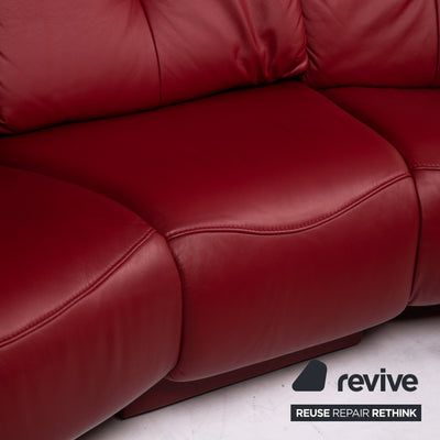 Himolla Trapez Sofa Rot Dunkelrot Relaxfunktion Funktion Heimkinosofa Couch #15393