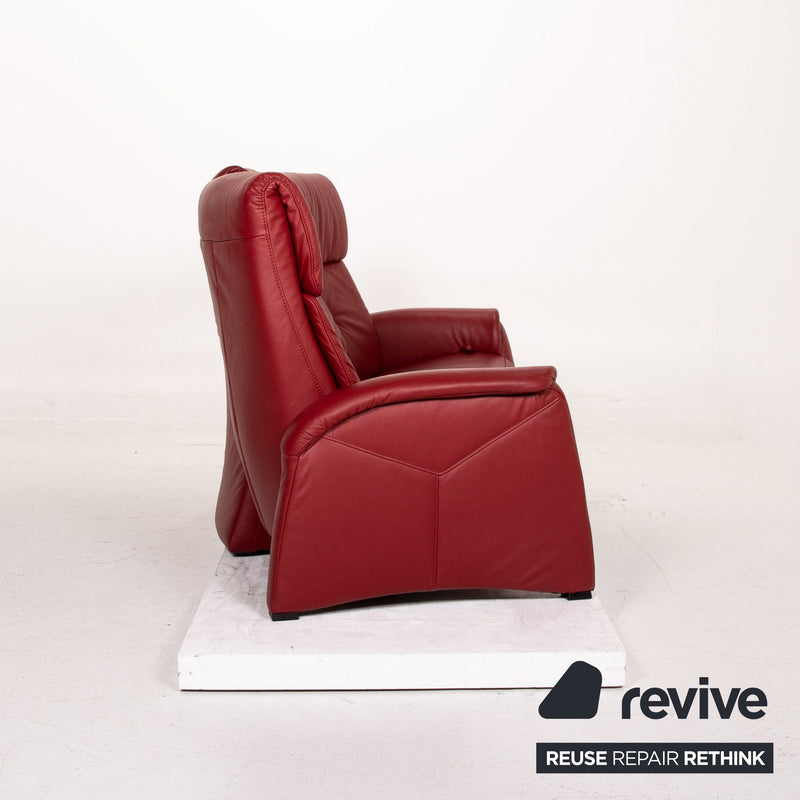Himolla Trapez Sofa Rot Dunkelrot Relaxfunktion Funktion Heimkinosofa Couch 