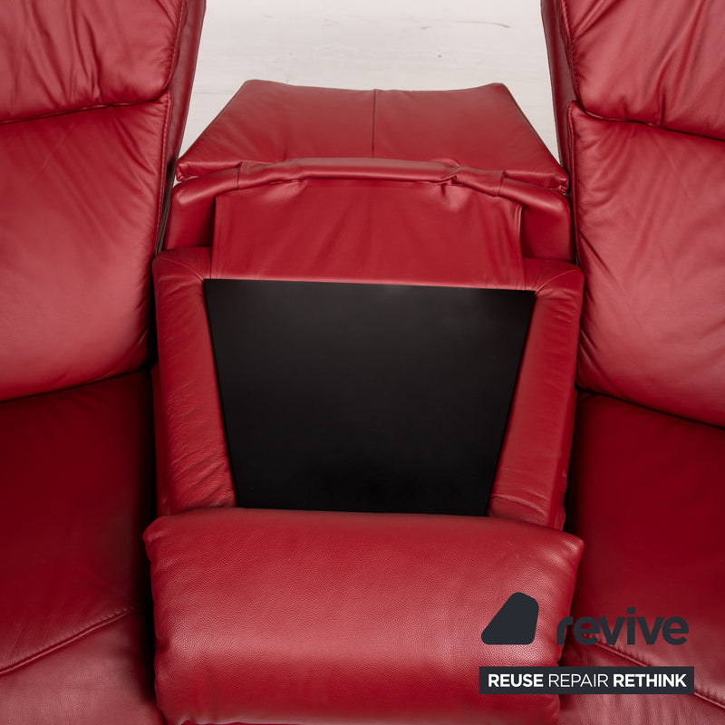 Himolla Trapez Sofa Rot Dunkelrot Relaxfunktion Funktion Heimkinosofa Couch 