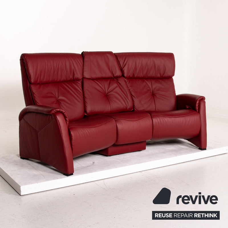 Himolla Trapez Sofa Rot Dunkelrot Relaxfunktion Funktion Heimkinosofa Couch 