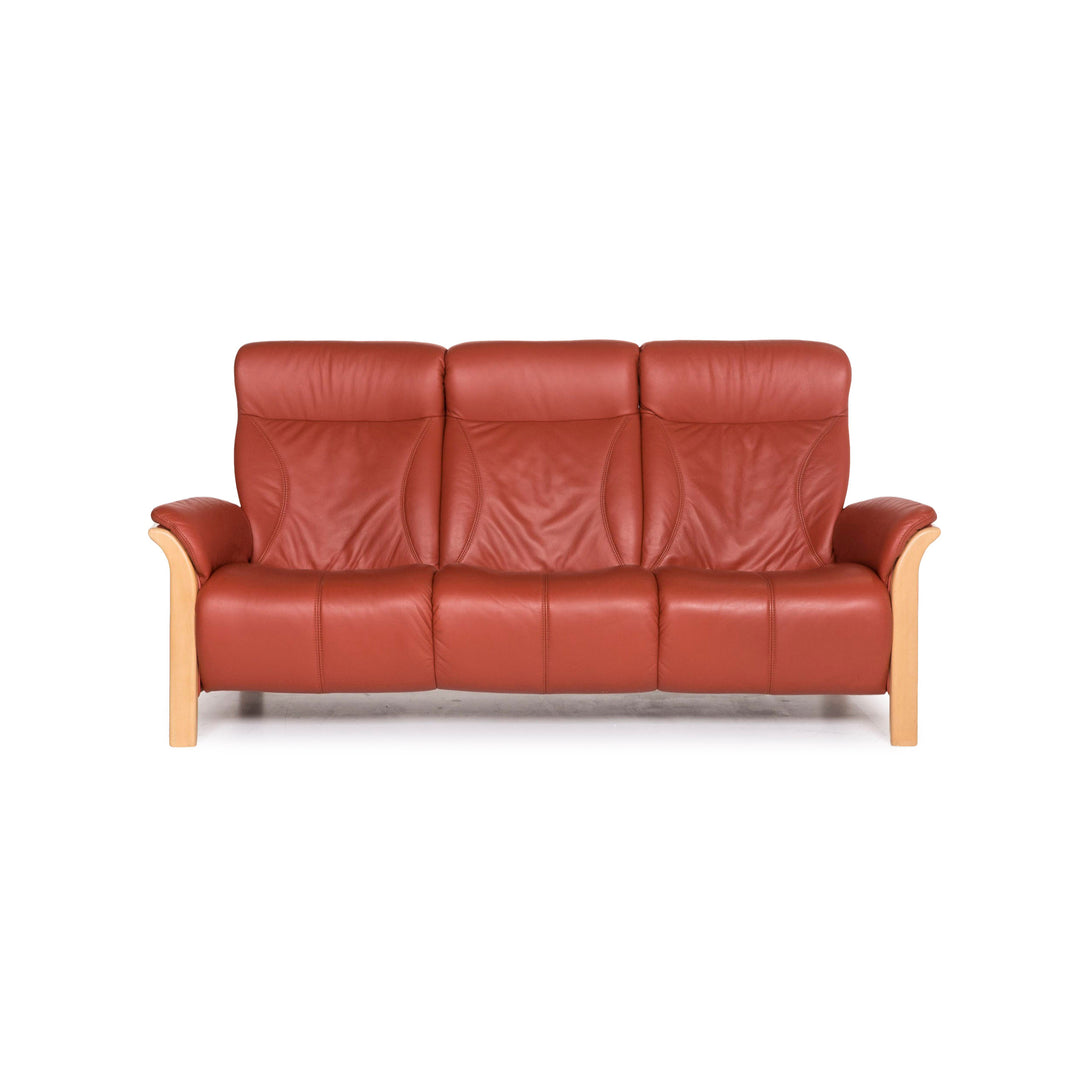 Himolla Windsor Leder Sofa Orange Dreisitzer Couch #12406