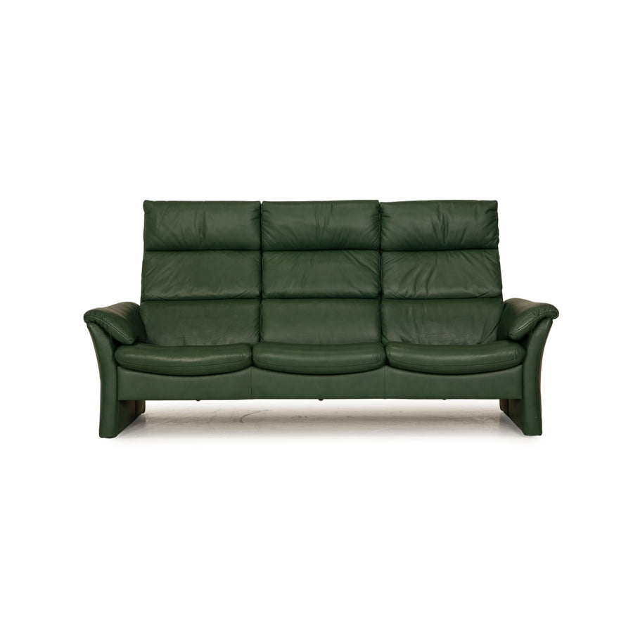Himolla Zerostress Leather Three Seater Green Sofa Couch Function