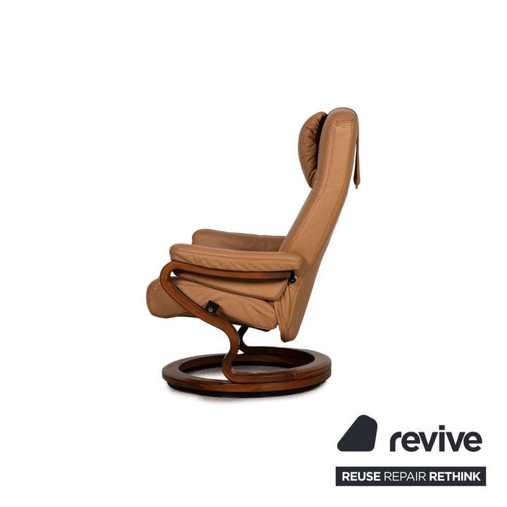 Himolla Zerostress Leather Armchair Beige Function including footstool