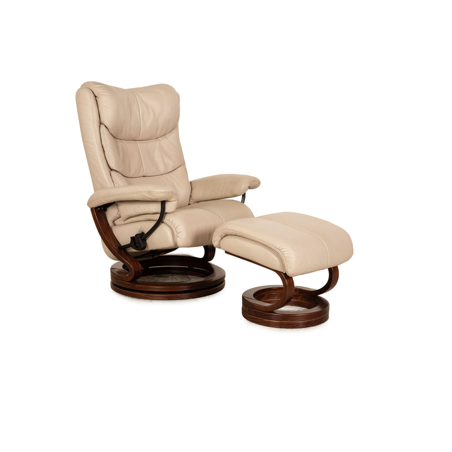 Himolla Zerostress leather armchair cream manual function relax function