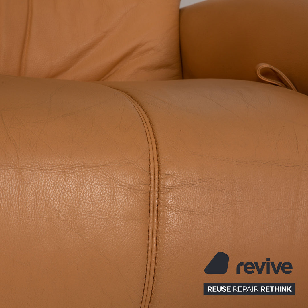 Himolla Zweisitzer Leder Beige Couch Sofa Funktion