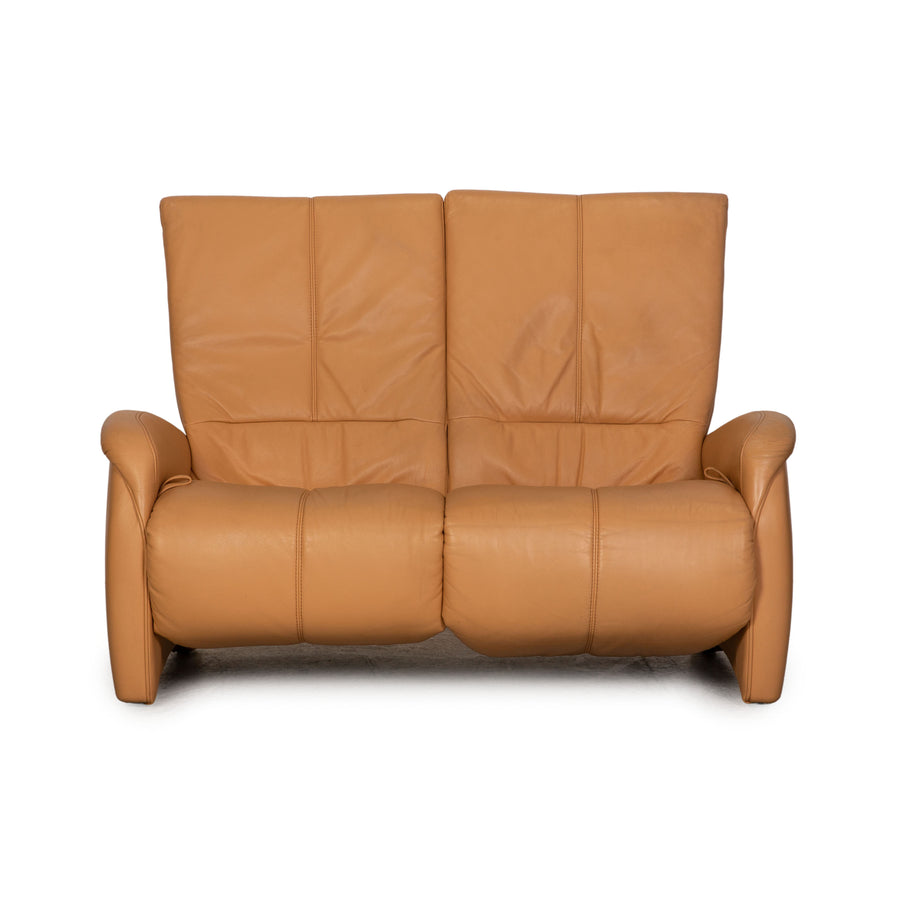 Himolla two seater leather beige couch sofa feature
