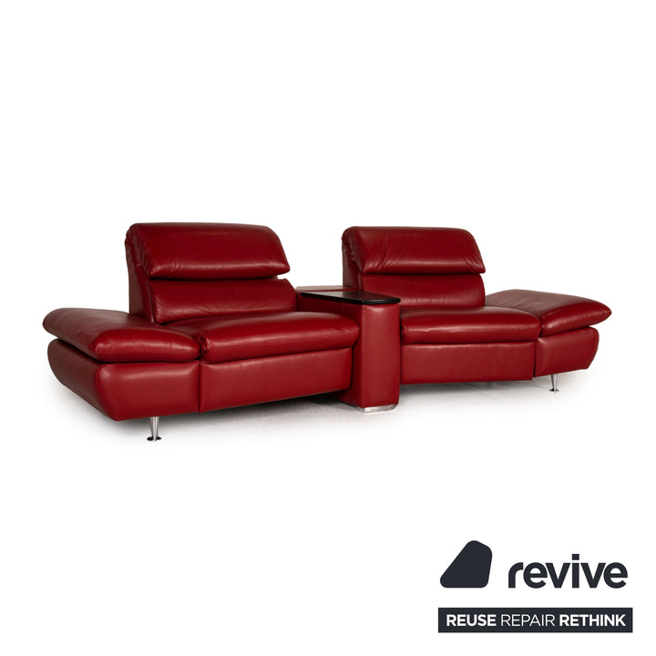 Hjort Knudsen Danish Design Barbardos Leder Sofa Rot Zweisitzer Couch Funktion Relaxfunktion