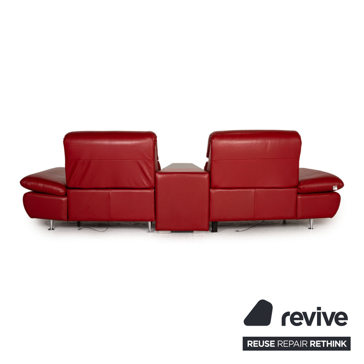 Hjort Knudsen Danish Design Barbardos Leder Sofa Rot Zweisitzer Couch Funktion Relaxfunktion