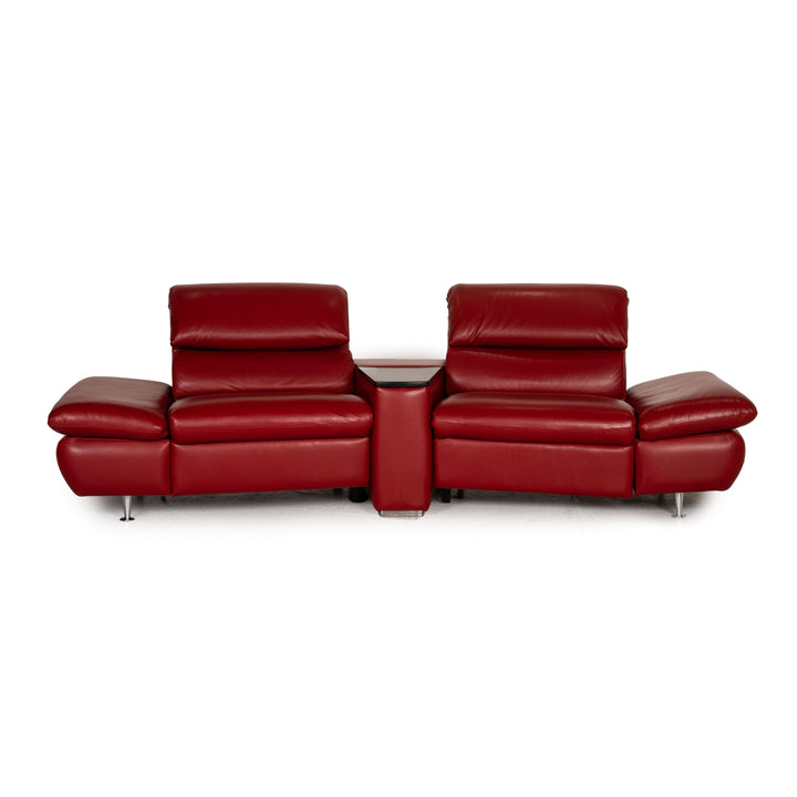 Hjort Knudsen Danish Design Barbardos Leder Sofa Rot Zweisitzer Couch Funktion Relaxfunktion