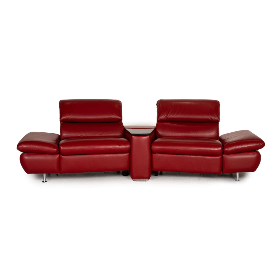 Hjort Knudsen Danish Design Barbardos Leder Sofa Rot Zweisitzer Couch Funktion Relaxfunktion