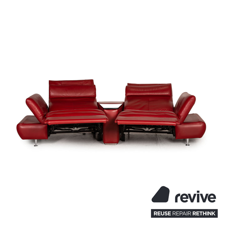 Hjort Knudsen Danish Design Barbardos Leder Sofa Rot Zweisitzer Couch Funktion Relaxfunktion