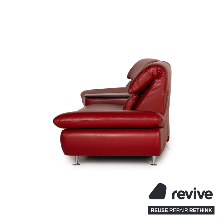 Hjort Knudsen Danish Design Barbardos Leder Sofa Rot Zweisitzer Couch Funktion Relaxfunktion