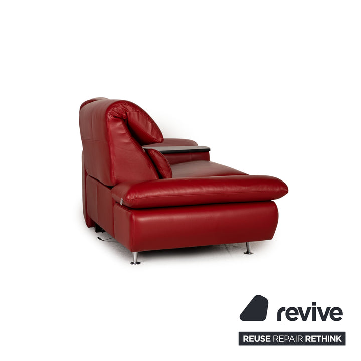 Hjort Knudsen Danish Design Barbardos Leder Sofa Rot Zweisitzer Couch Funktion Relaxfunktion