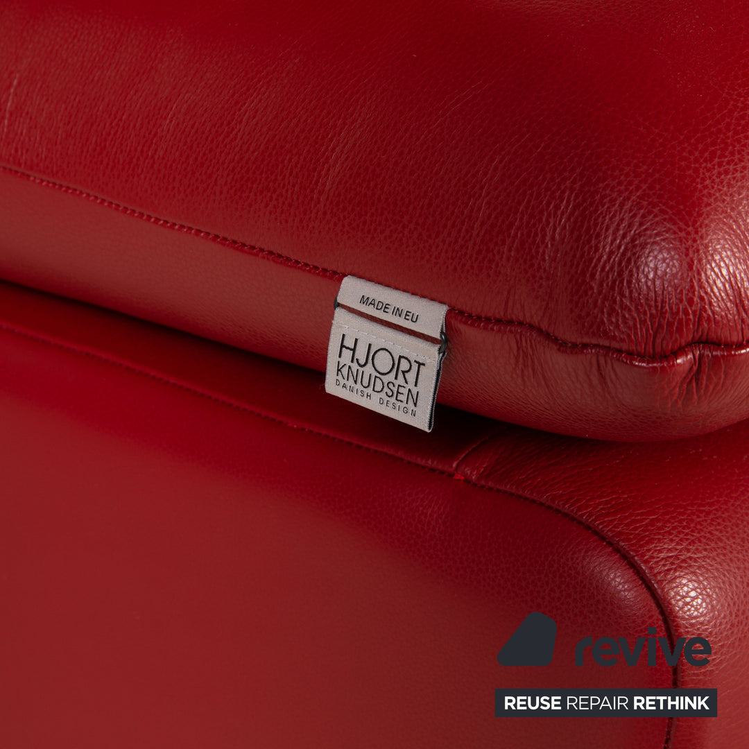 Hjort Knudsen Danish Design Barbardos Leder Sofa Rot Zweisitzer Couch Funktion Relaxfunktion