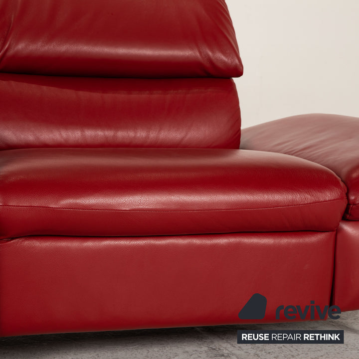 Hjort Knudsen Danish Design Barbardos Leder Sofa Rot Zweisitzer Couch Funktion Relaxfunktion