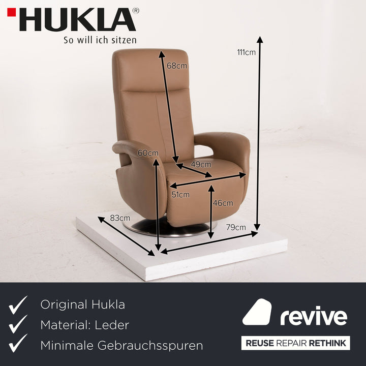 Hukla Leder Sessel Beige Relaxfunktion #15495