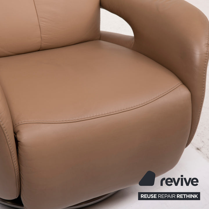 Hukla Leder Sessel Beige Relaxfunktion #15495