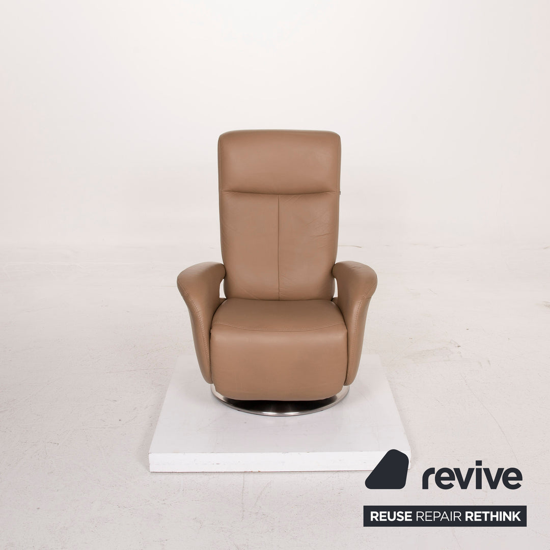 Hukla Leder Sessel Beige Relaxfunktion #15495