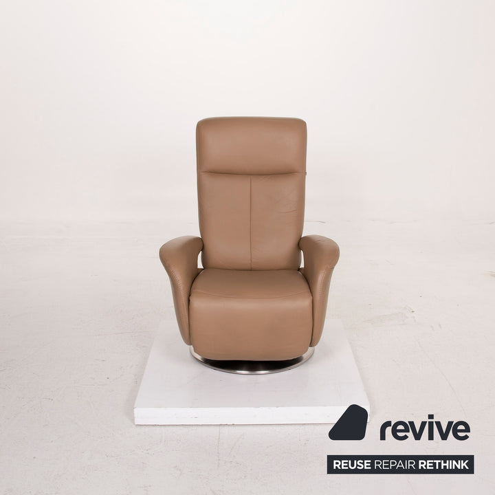 Hukla Leder Sessel Beige Relaxfunktion #15495